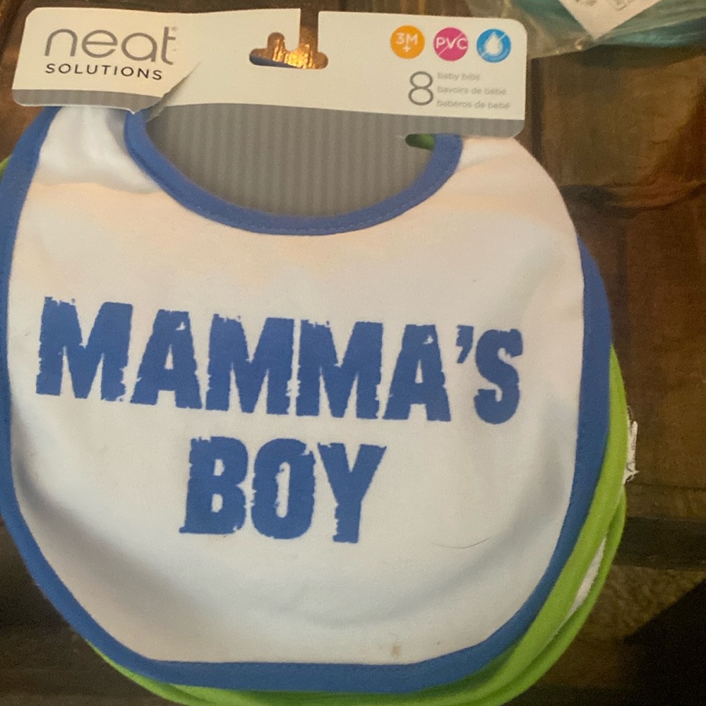 Three pack neat solutions boy, bibs, three months, plus